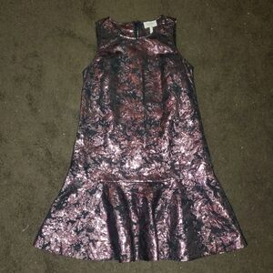 Pink and Black High-Low Mini Cocktail Dress